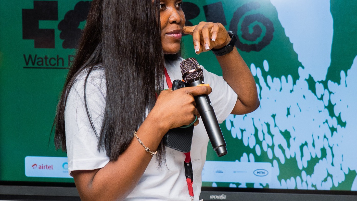 Designe'Chi speaking at Config Watch Party, Port Harcourt